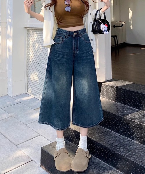 WESTSEA(ウエストシー)の「ヴィンテージウォッシュ ワイドデニムパンツ / バギーパンツ ハイウエスト(デニムパンツ・レディース・ブルー/ライトブルー・L/M)」の13枚目の写真