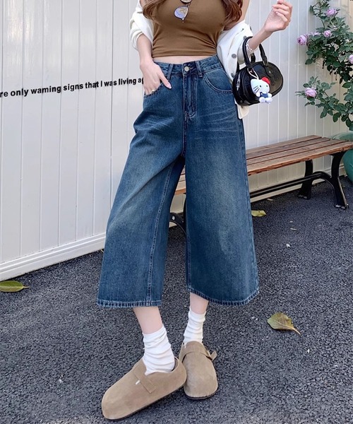 WESTSEA(ウエストシー)の「ヴィンテージウォッシュ ワイドデニムパンツ / バギーパンツ ハイウエスト(デニムパンツ・レディース・ブルー/ライトブルー・L/M)」の3枚目の写真