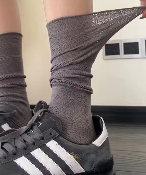 boemy(ボエミー)の「【サイズレス】ストレッチレース シアーソックス 靴下(ソックス/靴下・レディース・オフホワイト/グレー/ブラック・FREE)」の3枚目の写真