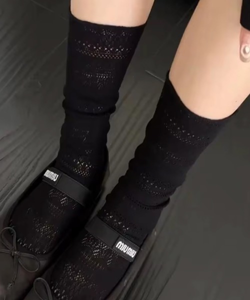 boemy(ボエミー)の「【サイズレス】ストレッチレース シアーソックス 靴下(ソックス/靴下・レディース・オフホワイト/グレー/ブラック・FREE)」の11枚目の写真