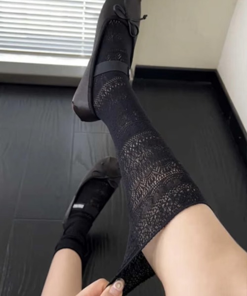 boemy(ボエミー)の「【サイズレス】ストレッチレース シアーソックス 靴下(ソックス/靴下・レディース・オフホワイト/グレー/ブラック・FREE)」の13枚目の写真