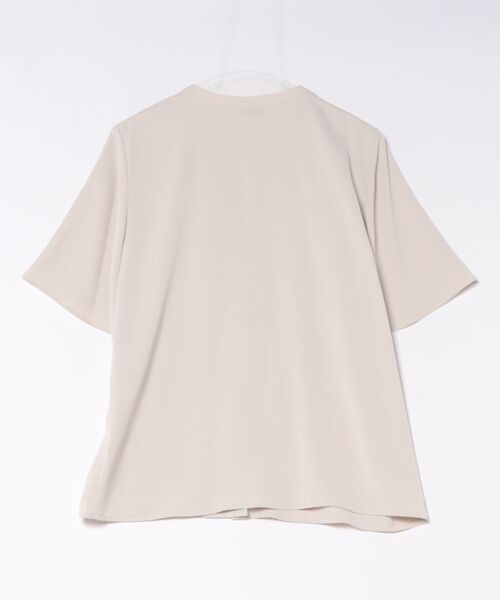 m.f.editorial（エムエフエディトリアル）の「【接触冷感 速乾 UV ストレッチ】m.f.エディトリアル レディース バンドカラー 半袖 比翼 ブラウス（シャツ/ブラウス・レディース・ネイビー/ホワイト/ライトグレー・MEDIUM/LARGE）」の4枚目の写真