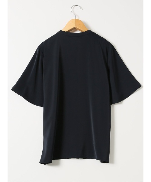 m.f.editorial（エムエフエディトリアル）の「【接触冷感 速乾 UV ストレッチ】m.f.エディトリアル レディース バンドカラー 半袖 比翼 ブラウス（シャツ/ブラウス・レディース・ネイビー/ホワイト/ライトグレー・MEDIUM/LARGE）」の15枚目の写真
