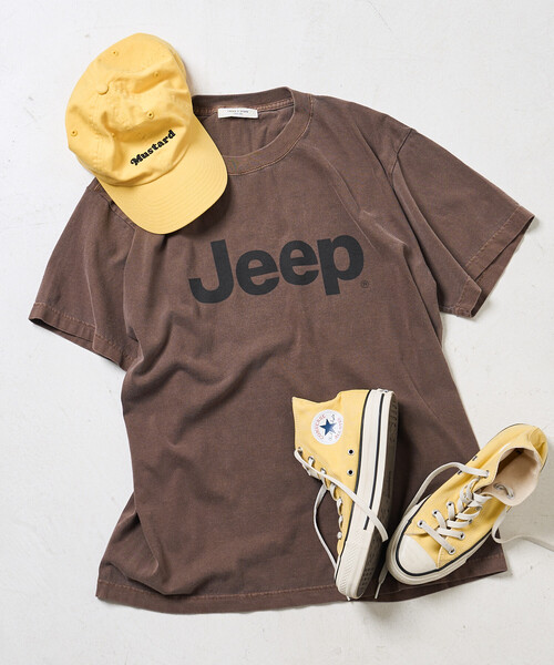 FREAK'S STORE(フリークスストア)の「ジープ ロゴTシャツ(Tシャツ/カットソー・レディース・チャコールグレー/ベージュ/ブラウン・フリ-)」の2枚目の写真
