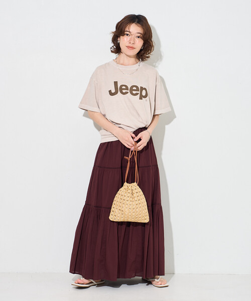FREAK'S STORE(フリークスストア)の「ジープ ロゴTシャツ(Tシャツ/カットソー・レディース・チャコールグレー/ベージュ/ブラウン・フリ-)」の4枚目の写真