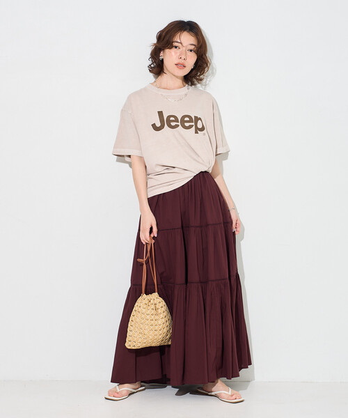 FREAK'S STORE(フリークスストア)の「ジープ ロゴTシャツ(Tシャツ/カットソー・レディース・チャコールグレー/ベージュ/ブラウン・フリ-)」の5枚目の写真