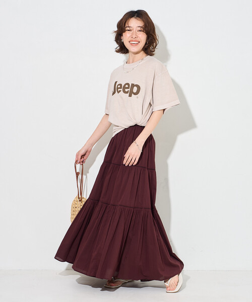 FREAK'S STORE(フリークスストア)の「ジープ ロゴTシャツ(Tシャツ/カットソー・レディース・チャコールグレー/ベージュ/ブラウン・フリ-)」の6枚目の写真