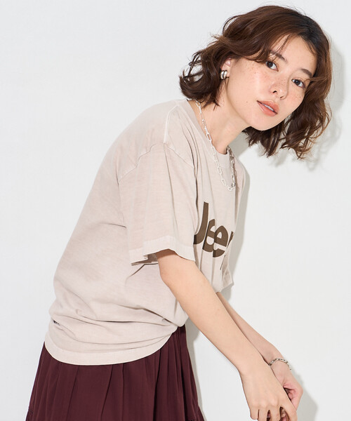 FREAK'S STORE(フリークスストア)の「ジープ ロゴTシャツ(Tシャツ/カットソー・レディース・チャコールグレー/ベージュ/ブラウン・フリ-)」の14枚目の写真