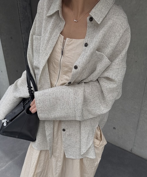 nananamoe(ナナナモエ)の「gather drawstring front zip nylon cami OP / ギャザードローストリングフロントジップナイロンキャミワンピース(ワンピース・レディース・ライトベージュ/ブラック・FREE)」の5枚目の写真