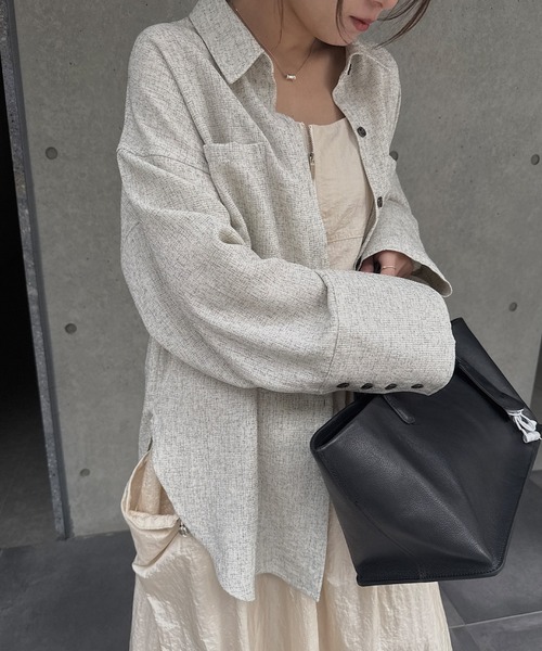 nananamoe(ナナナモエ)の「gather drawstring front zip nylon cami OP / ギャザードローストリングフロントジップナイロンキャミワンピース(ワンピース・レディース・ライトベージュ/ブラック・FREE)」の13枚目の写真