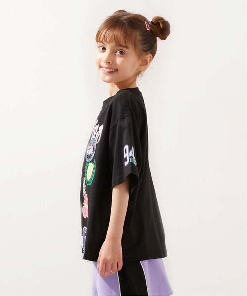 X-girl Stages(エックスガールステージス)の「【接触冷感】MIXロゴ 半袖Tシャツ(Tシャツ/カットソー・キッズ・ラベンダー/ブラック/オフホワイト・80cm/100cm/130cm/110cm/90cm/140cm/120cm)」の4枚目の写真