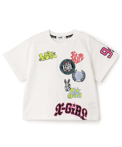 X-girl Stages(エックスガールステージス)の「【接触冷感】MIXロゴ 半袖Tシャツ(Tシャツ/カットソー・キッズ・ラベンダー/ブラック/オフホワイト・80cm/100cm/130cm/110cm/90cm/140cm/120cm)」の8枚目の写真