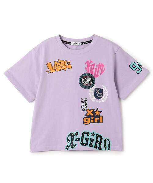X-girl Stages(エックスガールステージス)の「【接触冷感】MIXロゴ 半袖Tシャツ(Tシャツ/カットソー・キッズ・ラベンダー/ブラック/オフホワイト・80cm/100cm/130cm/110cm/90cm/140cm/120cm)」の9枚目の写真