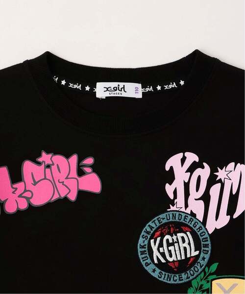 X-girl Stages(エックスガールステージス)の「【接触冷感】MIXロゴ 半袖Tシャツ(Tシャツ/カットソー・キッズ・ラベンダー/ブラック/オフホワイト・80cm/100cm/130cm/110cm/90cm/140cm/120cm)」の12枚目の写真