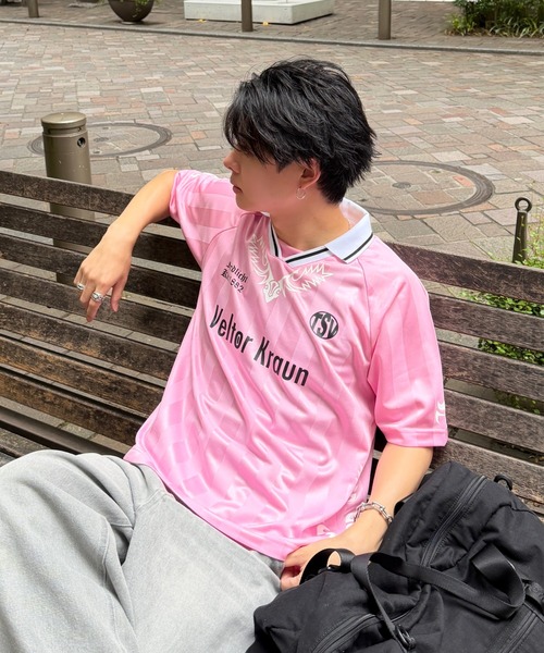 ADAMASTE（アダマスト）の「Western Soccer Game T-shirt - ウエスタンサッカーゲームTシャツ（Tシャツ/カットソー・メンズ・レッド/ブルー/ピンク・MEDIUM/LARGE）」の17枚目の写真