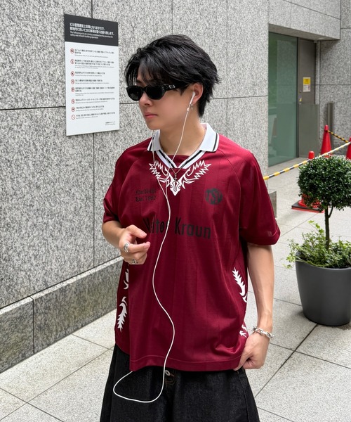 ADAMASTE（アダマスト）の「Western Soccer Game T-shirt - ウエスタンサッカーゲームTシャツ（Tシャツ/カットソー・メンズ・レッド/ブルー/ピンク・MEDIUM/LARGE）」の4枚目の写真