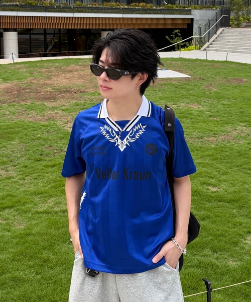 ADAMASTE（アダマスト）の「Western Soccer Game T-shirt - ウエスタンサッカーゲームTシャツ（Tシャツ/カットソー・メンズ・レッド/ブルー/ピンク・MEDIUM/LARGE）」の14枚目の写真