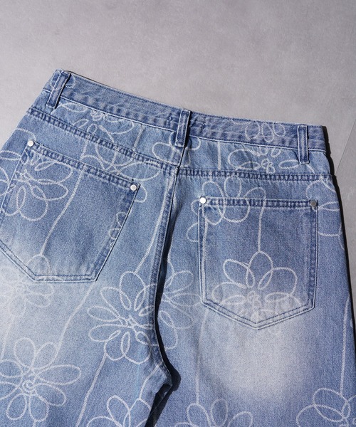 GLARE(グレア)の「【GLARE】フラワー抜染 バルーンデニムパンツ / Floral Dye-Out Balloon Denim Pants(デニムパンツ・メンズ・ブルー/ブラック・L/M/S)」の19枚目の写真
