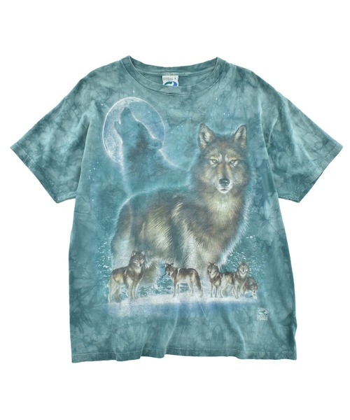 LIQUID BLUE(リキッドブルー)の「【USED】Y2K LIQUID BLUE “Wolf” タイダイ アニマルTシャツ(Tシャツ/カットソー・メンズ・ブルー・LARGE)」の1枚目の写真