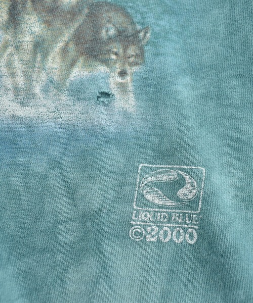 LIQUID BLUE(リキッドブルー)の「【USED】Y2K LIQUID BLUE “Wolf” タイダイ アニマルTシャツ(Tシャツ/カットソー・メンズ・ブルー・LARGE)」の3枚目の写真