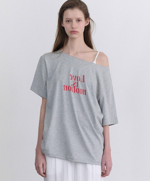 ANDNEEDS(アンドニーズ)の「Love is motion half tee (gray)(Tシャツ/カットソー・レディース・その他・FREE)」の2枚目の写真