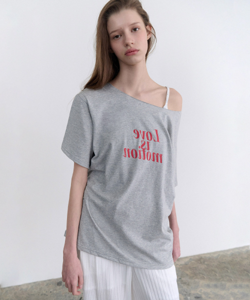 ANDNEEDS(アンドニーズ)の「Love is motion half tee (gray)(Tシャツ/カットソー・レディース・その他・FREE)」の3枚目の写真