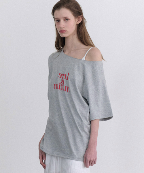 ANDNEEDS(アンドニーズ)の「Love is motion half tee (gray)(Tシャツ/カットソー・レディース・その他・FREE)」の4枚目の写真