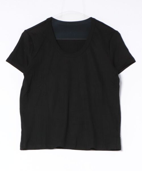 N.s(エヌドットエス)の「ベーシック Uネック コンパクトTシャツ(Tシャツ/カットソー・レディース・ブラック/チャコールグレー/ホワイト・FREE)」の4枚目の写真