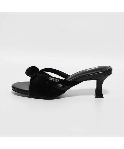 OMNIPOTENT（オムニポテント）の「(224) omn Rose Velvet Mule [Mid ver.] _2colors（パンプス・レディース・ブラック/モスグリーン・23cm/23.5cm/24cm/24.5cm/25cm）」の2枚目の写真