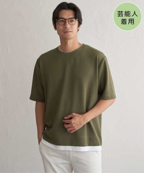 ikka(イッカ)の「【MonoMax × 小泉孝太郎】冷感DRYリップル5分袖Tシャツ「小泉孝太郎さん着用モデル」(Tシャツ/カットソー・メンズ・ベージュ/ネイビー/ピンク/ブラック/サックスブルー/カーキ・S/XL/L/M)」の3枚目の写真