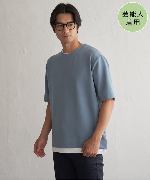 ikka(イッカ)の「【MonoMax × 小泉孝太郎】冷感DRYリップル5分袖Tシャツ「小泉孝太郎さん着用モデル」(Tシャツ/カットソー・メンズ・ベージュ/ネイビー/ピンク/ブラック/サックスブルー/カーキ・S/XL/L/M)」の5枚目の写真