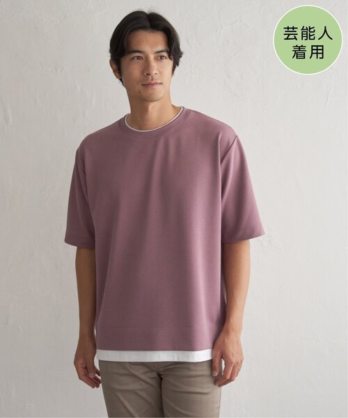 ikka(イッカ)の「【MonoMax × 小泉孝太郎】冷感DRYリップル5分袖Tシャツ「小泉孝太郎さん着用モデル」(Tシャツ/カットソー・メンズ・ベージュ/ネイビー/ピンク/ブラック/サックスブルー/カーキ・S/XL/L/M)」の6枚目の写真
