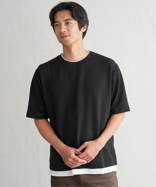 ikka(イッカ)の「【MonoMax × 小泉孝太郎】冷感DRYリップル5分袖Tシャツ「小泉孝太郎さん着用モデル」(Tシャツ/カットソー・メンズ・ベージュ/ネイビー/ピンク/ブラック/サックスブルー/カーキ・S/XL/L/M)」の7枚目の写真