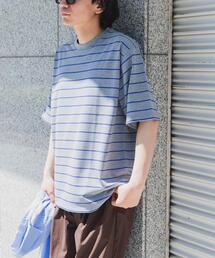 FORK&SPOON（フォークアンドスプーン）の「FORK&SPOON　PEカノコボーダーショートスリーブTシャツ（Tシャツ/カットソー）」