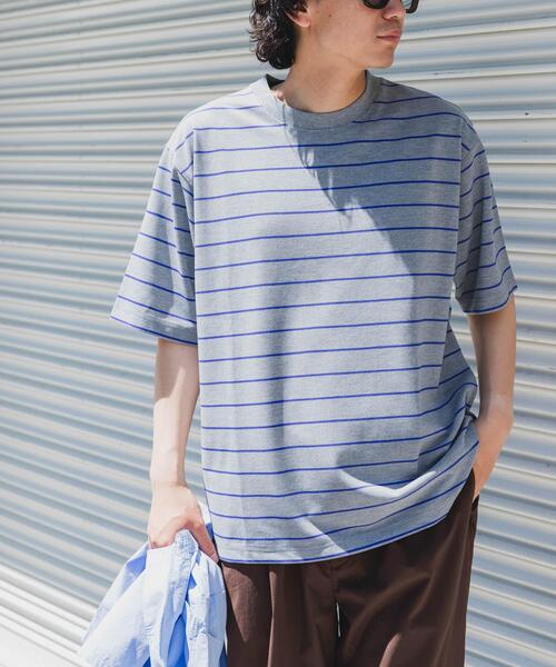 FORK&SPOON（フォークアンドスプーン）の「FORK&SPOON　PEカノコボーダーショートスリーブTシャツ（Tシャツ/カットソー・メンズ・グレー系その他/ネイビー/ブラウン系その他・4/5）」の6枚目の写真