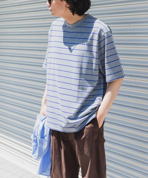 FORK&SPOON（フォークアンドスプーン）の「FORK&SPOON　PEカノコボーダーショートスリーブTシャツ（Tシャツ/カットソー・メンズ・グレー系その他/ネイビー/ブラウン系その他・4/5）」の7枚目の写真