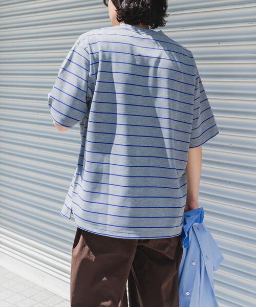 FORK&SPOON（フォークアンドスプーン）の「FORK&SPOON　PEカノコボーダーショートスリーブTシャツ（Tシャツ/カットソー・メンズ・グレー系その他/ネイビー/ブラウン系その他・4/5）」の9枚目の写真