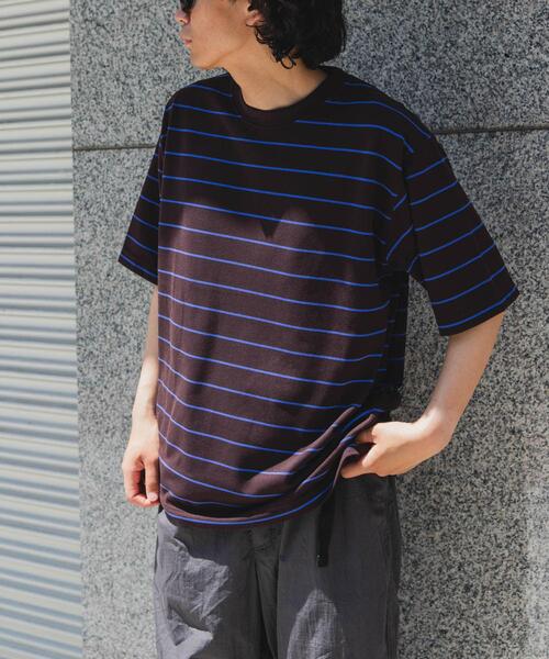 FORK&SPOON（フォークアンドスプーン）の「FORK&SPOON　PEカノコボーダーショートスリーブTシャツ（Tシャツ/カットソー・メンズ・グレー系その他/ネイビー/ブラウン系その他・4/5）」の13枚目の写真