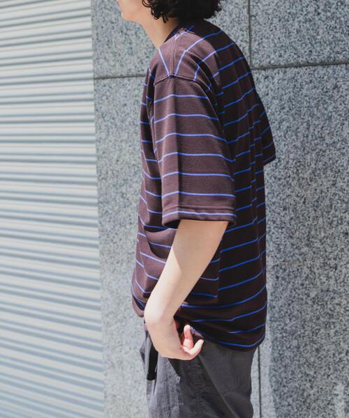 FORK&SPOON（フォークアンドスプーン）の「FORK&SPOON　PEカノコボーダーショートスリーブTシャツ（Tシャツ/カットソー・メンズ・グレー系その他/ネイビー/ブラウン系その他・4/5）」の14枚目の写真