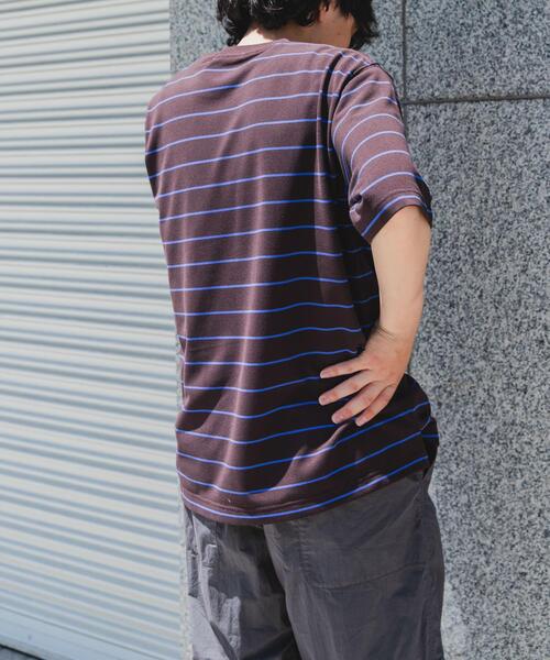 FORK&SPOON（フォークアンドスプーン）の「FORK&SPOON　PEカノコボーダーショートスリーブTシャツ（Tシャツ/カットソー・メンズ・グレー系その他/ネイビー/ブラウン系その他・4/5）」の15枚目の写真