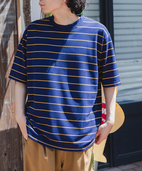 FORK&SPOON（フォークアンドスプーン）の「FORK&SPOON　PEカノコボーダーショートスリーブTシャツ（Tシャツ/カットソー・メンズ・グレー系その他/ネイビー/ブラウン系その他・4/5）」の19枚目の写真