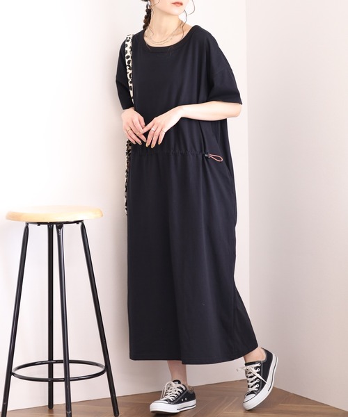 Arinomama(アリノママ)の「Arinomama 20s オーガニック天竺 シェイプウエスト ワンピース(ワンピース・レディース・ライトブラウン/ブラック/カーキ・FREE)」の8枚目の写真