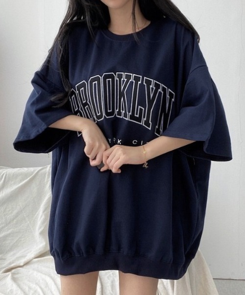 HAILY(ヘイリー)の「ビッグサイジングロゴプリントTシャツ(Tシャツ/カットソー・レディース・ネイビー/ブラック/ライトグレー/グレー・FREE)」の19枚目の写真