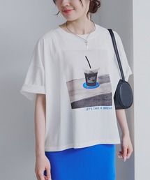 PUAL CE CIN | コーヒーフォトプリントTシャツ(Tシャツ/カットソー)