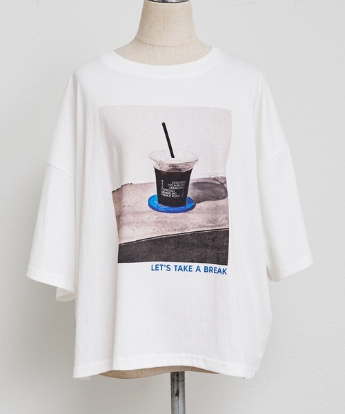 PUAL CE CIN(ピュアルセシン)の「コーヒーフォトプリントTシャツ(Tシャツ/カットソー・レディース・ブラック/オフホワイト・FREE)」の19枚目の写真