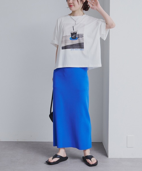 PUAL CE CIN(ピュアルセシン)の「コーヒーフォトプリントTシャツ(Tシャツ/カットソー・レディース・ブラック/オフホワイト・FREE)」の7枚目の写真