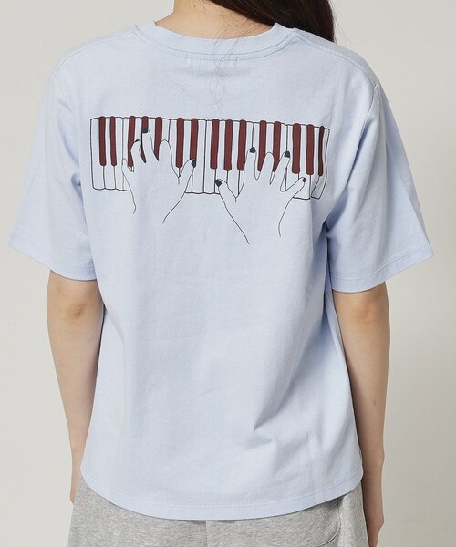 ALL NEW MART(オールニューマート)の「ピアノ グラフィックTシャツ(Tシャツ/カットソー・レディース・ライトブルー/ホワイト/ライトグレー・00)」の17枚目の写真