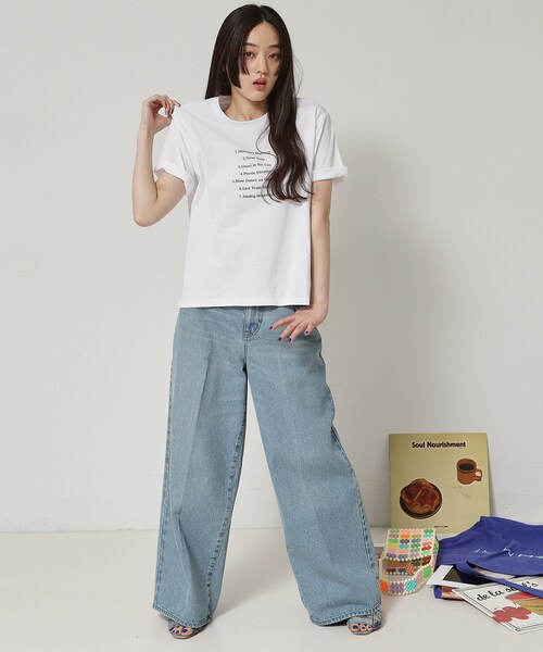 ALL NEW MART(オールニューマート)の「ピアノ グラフィックTシャツ(Tシャツ/カットソー・レディース・ライトブルー/ホワイト/ライトグレー・00)」の19枚目の写真