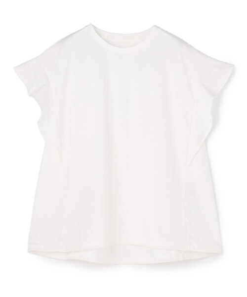 UNFILO(アンフィーロ)の「プレーティング フレアスリーブ Tシャツ(Tシャツ/カットソー・レディース・ホワイト系/ブラック系/グリーン系/ダークブラウン系/ベージュ系・X-LARGE)」の9枚目の写真