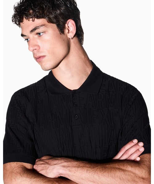 ARMANI EXCHANGE（アルマーニエクスチェンジ）の「【A|X アルマーニ エクスチェンジ】オールオーバージャカードロゴ レギュラーフィット 半袖ポロシャツ/REGULAR（ZOZO限定カラー含）（ポロシャツ・メンズ・オフホワイト/ブラック・X-SMALL/X-LARGE/SMALL/MEDIUM/LARGE）」の5枚目の写真